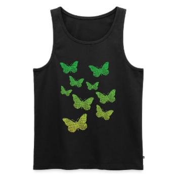 Schmetterling Geschenk green butterflies - Männer Premium Bio Tank Top - Schwarz - Vorne - Michal (187cm)