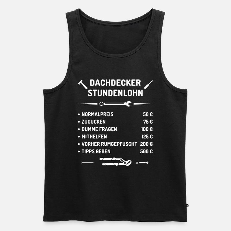 Dachdecker Stundenlohn - Männer Premium Bio Tank Top - Schwarz