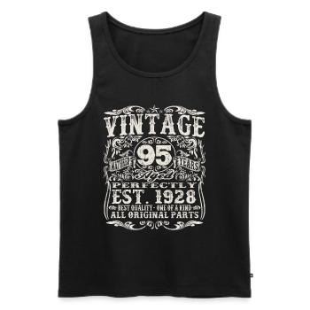 né en 1928 - 95 ans - Débardeur bio Premium Homme - noir - Devant - AI Model Male 178 light (178cm)