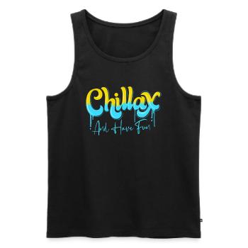 Chill - Men's Premium Organic Tank Top - black - Front - Michal (187cm)