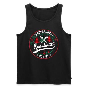 Weihnachten Rohrbauer Rohrbauerei XMAS Outfit - Männer Premium Bio Tank Top - Schwarz - Vorne - AI Model Male 178 light (178cm)