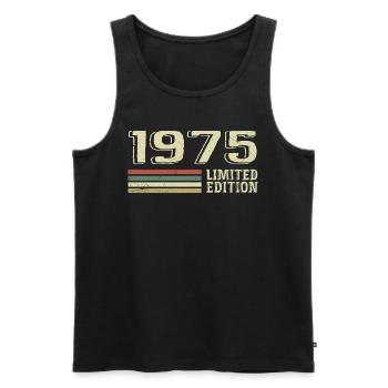 Jahrgang 1975 Geburtstag 1975 Jahrgang 1975 - Männer Premium Bio Tank Top - Schwarz - Vorne - AI Model Male 178 light (178cm)