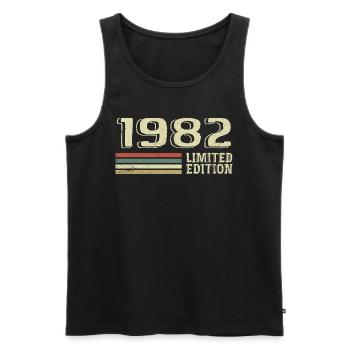 Jahrgang 1982 Geburtstag 1982 Jahrgang 1982 - Männer Premium Bio Tank Top - Schwarz - Vorne - AI Model Male 178 light (178cm)