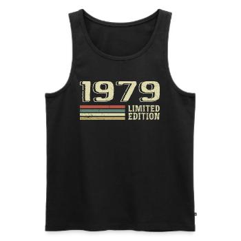 Jahrgang 1979 Geburtstag 1979 Jahrgang 1979 - Männer Premium Bio Tank Top - Schwarz - Vorne - AI Model Male 178 light (178cm)