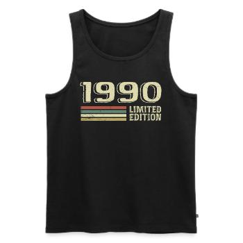 Jahrgang 1990 Geburtstag 1990 Jahrgang 1990 - Männer Premium Bio Tank Top - Schwarz - Vorne - Michal (187cm)