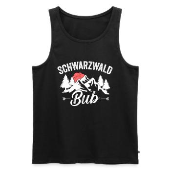 Schwarzwaldbub Schwarzwald Bollenhut Freiburg - Männer Premium Bio Tank Top - Schwarz - Vorne - Michal (187cm)
