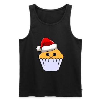 Muffin Weihnachten Comic Xmas - Männer Premium Bio Tank Top - Schwarz - Vorne - AI Model Male 178 light (178cm)