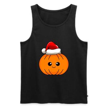 Kürbis Weihnachten Comic Xmas - Männer Premium Bio Tank Top - Schwarz - Vorne - AI Model Male 178 light (178cm)