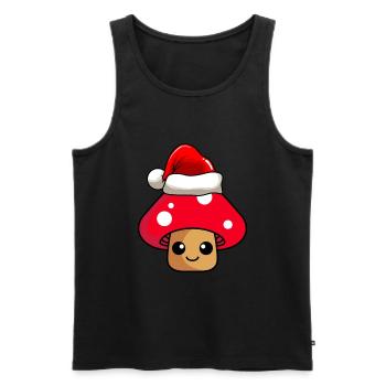 Pilz Weihnachten Comic Xmas - Männer Premium Bio Tank Top - Schwarz - Vorne - AI Model Male 178 light (178cm)