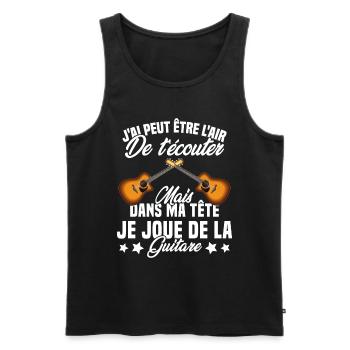 Je Joue De La Guitare Cadeau Humour Guitariste - Débardeur bio Premium Homme - noir - Devant - Michal (187cm)