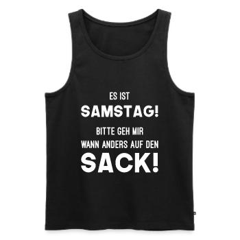 Samstag Sack Nerven - Männer Premium Bio Tank Top - Schwarz - Vorne - Michal (187cm)