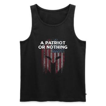 A Patriot or Nothing Patriotic 4th of July - Men's Premium Organic Tank Top - black - Front - AI Model Male 178 light (178cm)