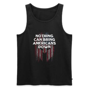 Nothing Can Bring Americans Down Patriotic USA - Men's Premium Organic Tank Top - black - Front - AI Model Male 178 light (178cm)