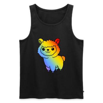 Alpaka Comic Tier - Männer Premium Bio Tank Top - Schwarz - Vorne - Michal (187cm)