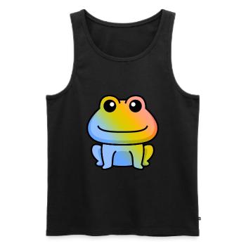 Frosch Comic Tier - Männer Premium Bio Tank Top - Schwarz - Vorne - Michal (187cm)