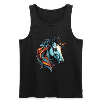 Pferd Portrait - Männer Premium Bio Tank Top - Schwarz - Vorne - AI Model Male 178 light (178cm)
