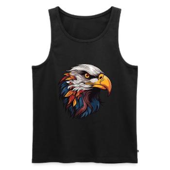 Adler Portrait - Männer Premium Bio Tank Top - Schwarz - Vorne - Michal (187cm)