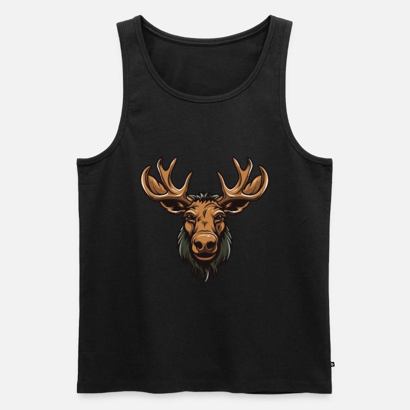 Elch Portrait - Männer Premium Bio Tank Top - undefined