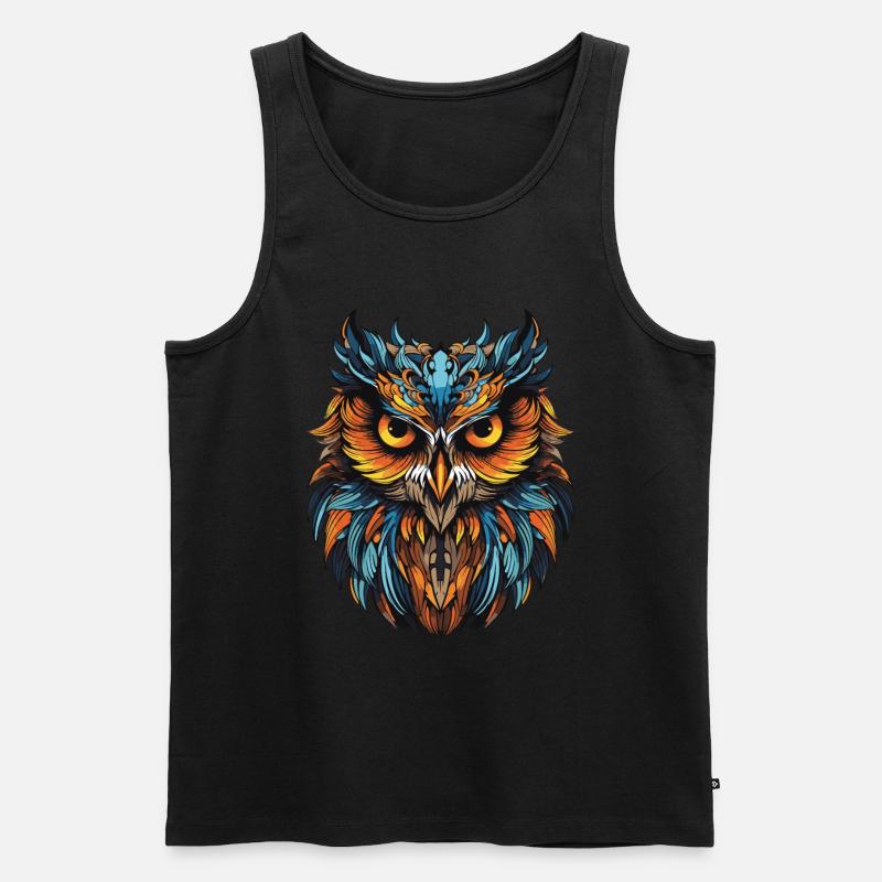 Eule Portrait - Männer Premium Bio Tank Top - undefined