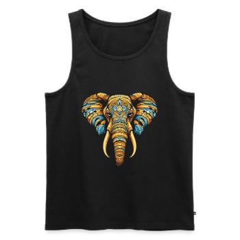Elephant Portrait - Men's Premium Organic Tank Top - black - Front - Michal (187cm)