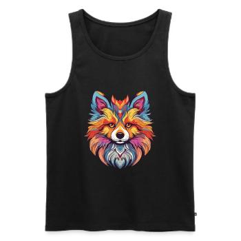 Pomeranian Hund Portrait - Männer Premium Bio Tank Top - Schwarz - Vorne - Michal (187cm)