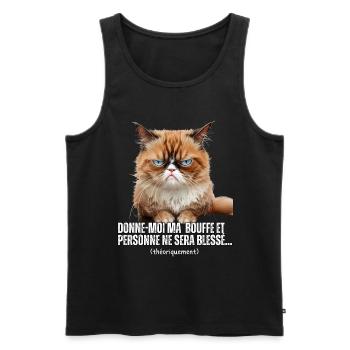 Chats mèmes sarcastique humoristiques - Débardeur bio Premium Homme - noir - Devant - Michal (187cm)