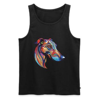Greyhound Dog Portrait - Men's Premium Organic Tank Top - black - Front - Michal (187cm)