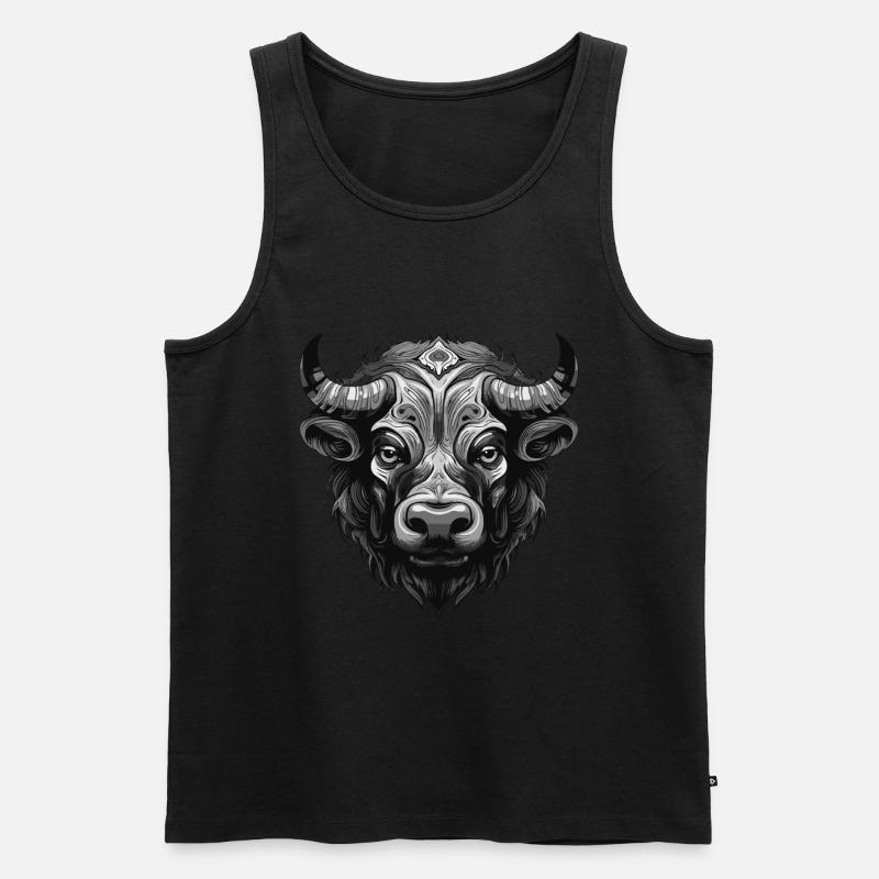 Bulle Portrait Taurus - Männer Premium Bio Tank Top - undefined