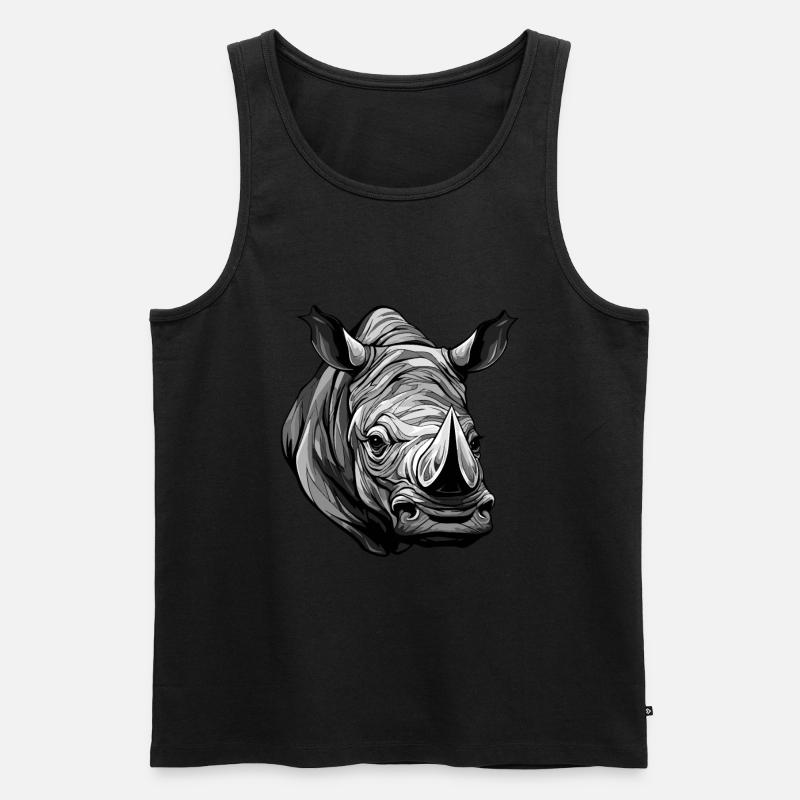 Nashorn Portrait - Männer Premium Bio Tank Top - undefined
