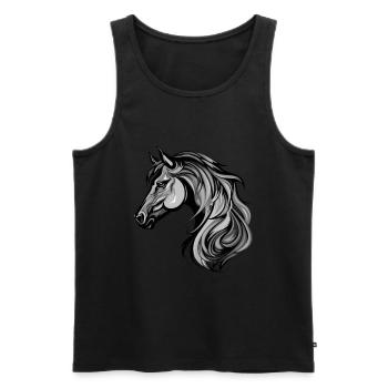Pferd Portrait - Männer Premium Bio Tank Top - Schwarz - Vorne - AI Model Male 178 light (178cm)