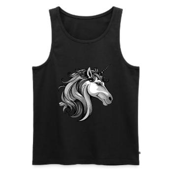 Einhorn Portrait - Männer Premium Bio Tank Top - Schwarz - Vorne - Michal (187cm)