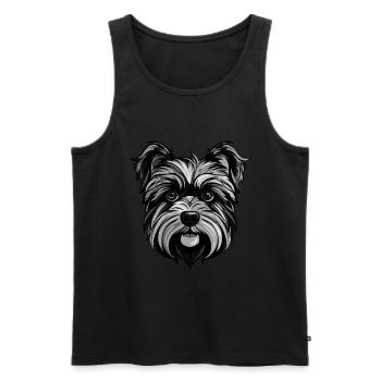 Yorkshire Terrier Hund Portrait - Männer Premium Bio Tank Top - Schwarz - Vorne - Michal (187cm)