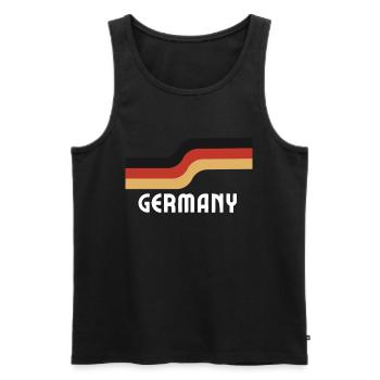 Drapeau rétro Jersey Allemagne - Débardeur bio Premium Homme - noir - Devant - AI Model Male 178 light (178cm)