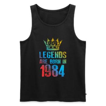 1984 Légendes nées en - Débardeur bio Premium Homme - noir - Devant - Michal (187cm)