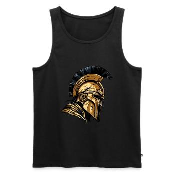 Spartan Helmet Gladiator Sparta Warrior - Men's Premium Organic Tank Top - black - Front - Michal (187cm)