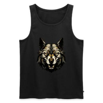 Akita Dog Head - Men's Premium Organic Tank Top - black - Front - AI Model Male 178 light (178cm)