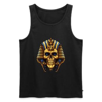 Symbole du crâne de pharaon - Débardeur bio Premium Homme - noir - Devant - Michal (187cm)