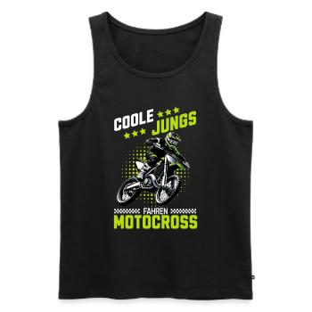 Motocross Kinder Dirtbike Geschenk Cross - Männer Premium Bio Tank Top - Schwarz - Vorne - Michal (187cm)