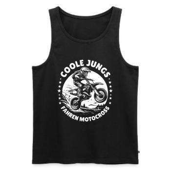 Motocross Kinder Dirtbike Geschenk Cross - Männer Premium Bio Tank Top - Schwarz - Vorne - Michal (187cm)