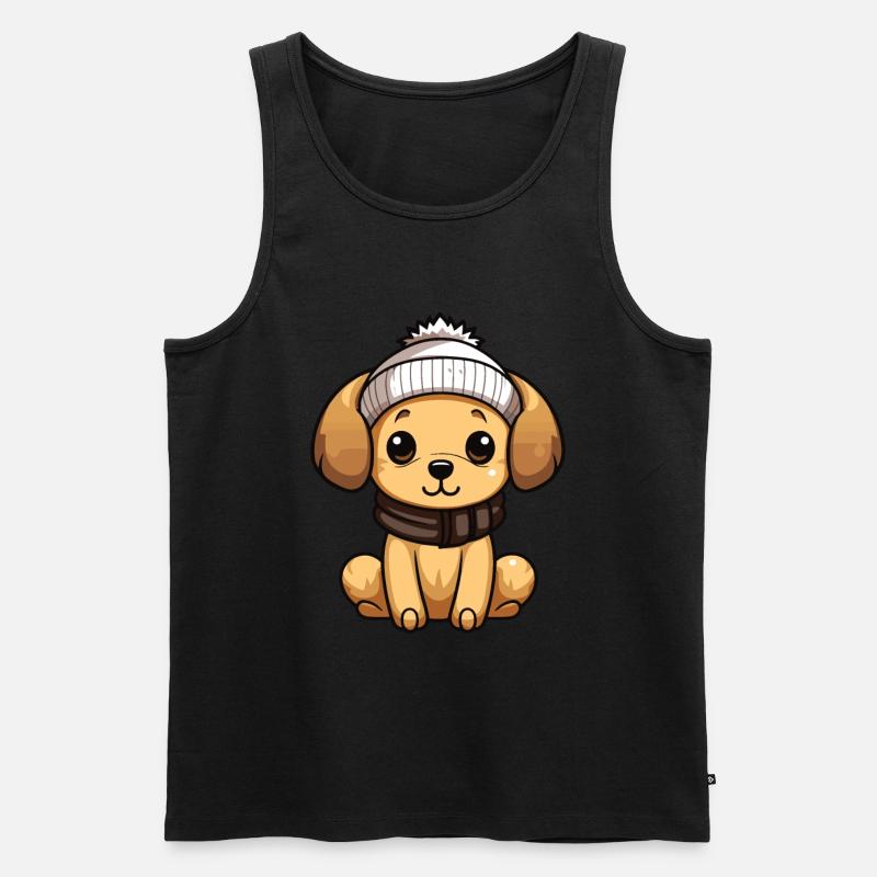 Hund Winter Comic - Männer Premium Bio Tank Top - undefined