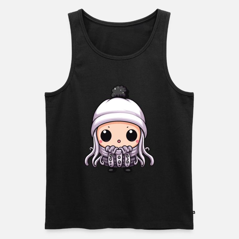 Oktopus Winter Krake Comic - Männer Premium Bio Tank Top - undefined