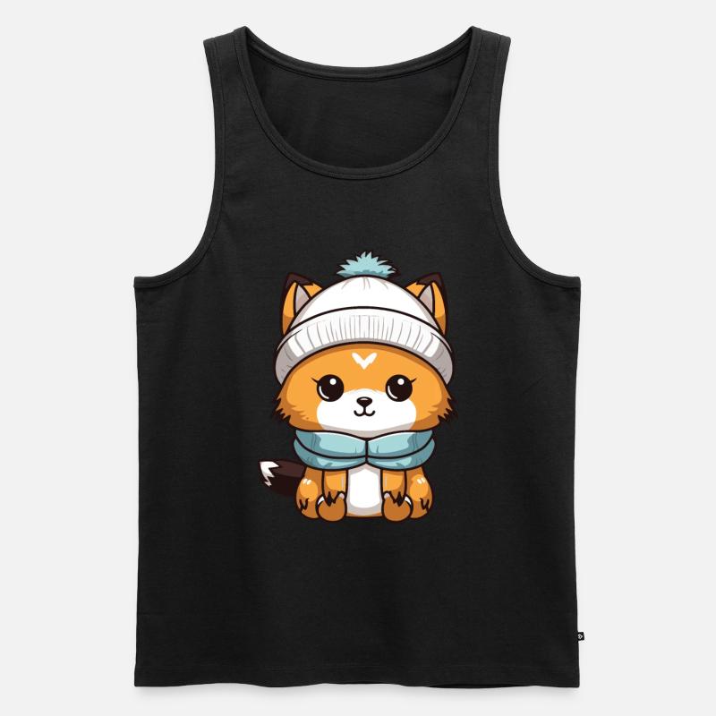 Fuchs Winter Comic - Männer Premium Bio Tank Top - undefined