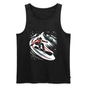 Snowboard Snowboarder Snowboarding Sternenhimmel - Männer Premium Bio Tank Top - Schwarz - Vorne - Michal (187cm)