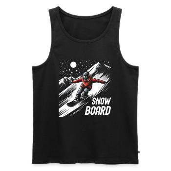 Snowboard Snowboarder Snowboarding Sternenhimmel - Männer Premium Bio Tank Top - Schwarz - Vorne - Michal (187cm)
