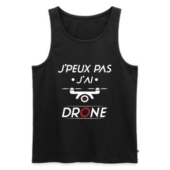 J'peux pas j'ai Drone - Débardeur bio Premium Homme - noir - Devant - Michal (187cm)