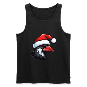 Crow Head Raven Christmas Portrait - Men's Premium Organic Tank Top - black - Front - Michal (187cm)