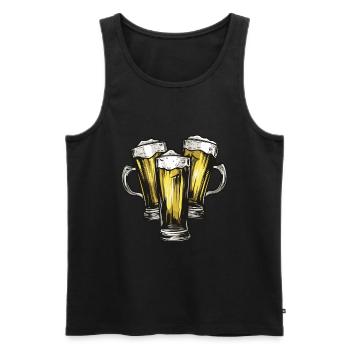 Beer Booze Drinking - Men's Premium Organic Tank Top - black - Front - Michal (187cm)
