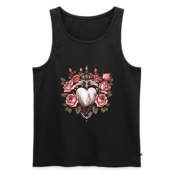 Herz Symbol Liebe Tattoo - Männer Premium Bio Tank Top - Schwarz - Vorne - Michal (187cm)