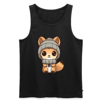 Squirrel Winter Animal Baby Comic - Men's Premium Organic Tank Top - black - Front - AI Model Male 178 light (178cm)