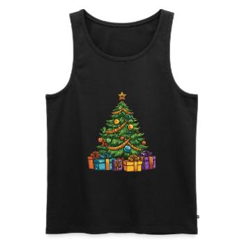 Tanne Weihnachten Weihnachtsbaum - Männer Premium Bio Tank Top - Schwarz - Vorne - AI Model Male 178 light (178cm)